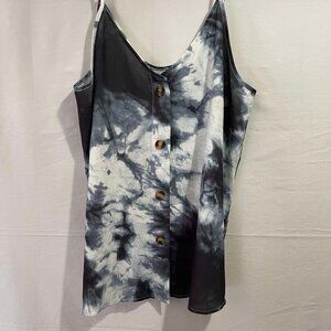 Tie-Dye Button-Up Tank Top